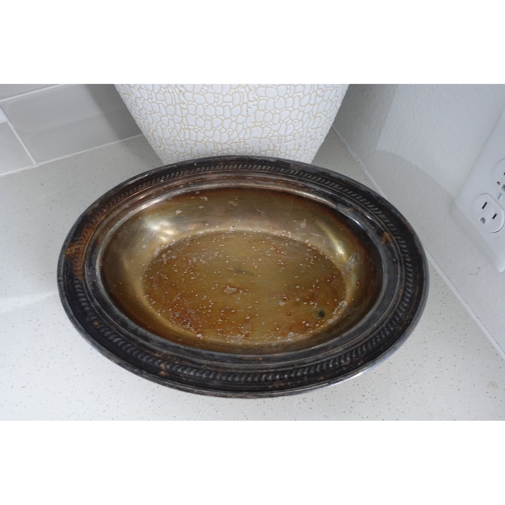 Vintage silver large oval serving platter/ tea serving tray